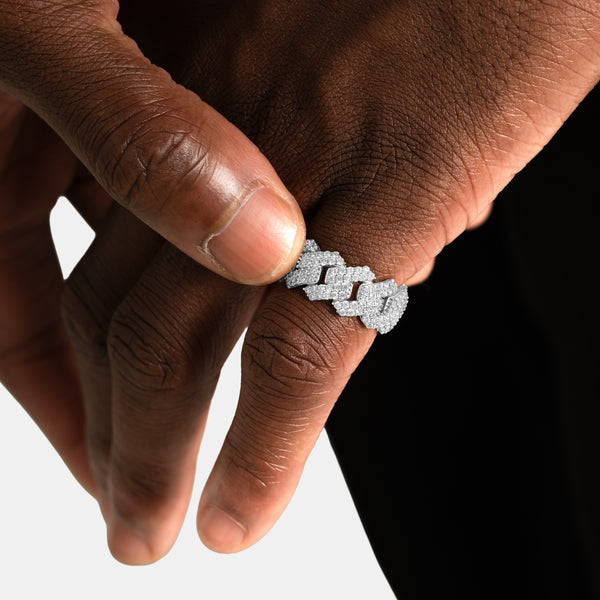 Diamond Prong Cuban Ring S925 - 6 ICE