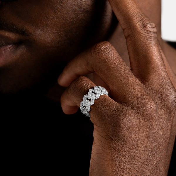 Diamond Prong Cuban Ring S925 - 6 ICE
