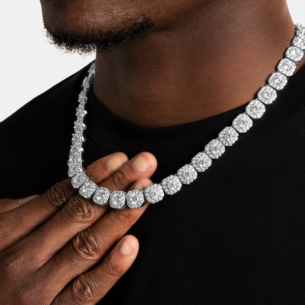 Clustered Tennis Necklace | Diamond Tennis Chain - 6 ICE