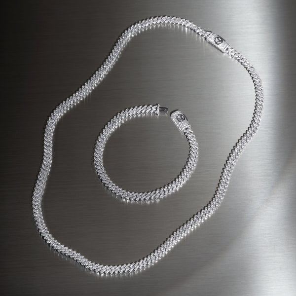 White Gold Cuban Link Chain | 5mm Prong Cuban | 6 ICE