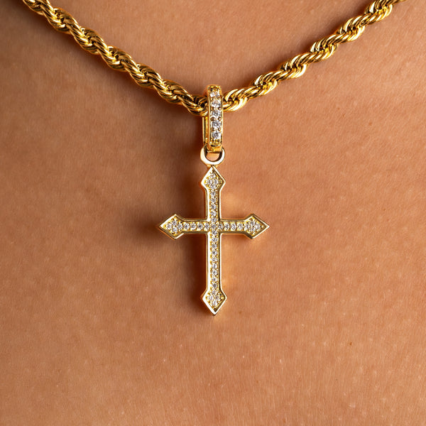 Micro Celtic Cross Pendant Gold - 6 ICE