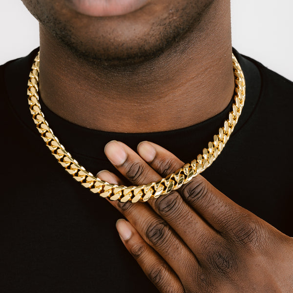 12mm GOLD Miami Cuban Chain – SpicyIce