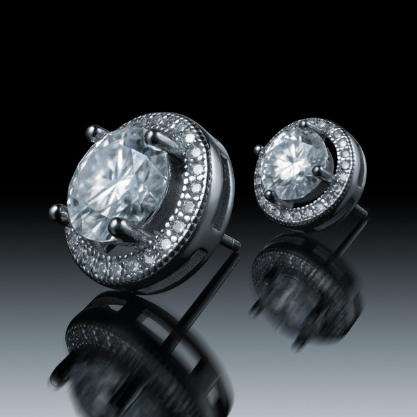 【GRA鑑定書付き】エンジェルウィング iced out Moissanite Moissanite Clustered Earrings - 6 ICE