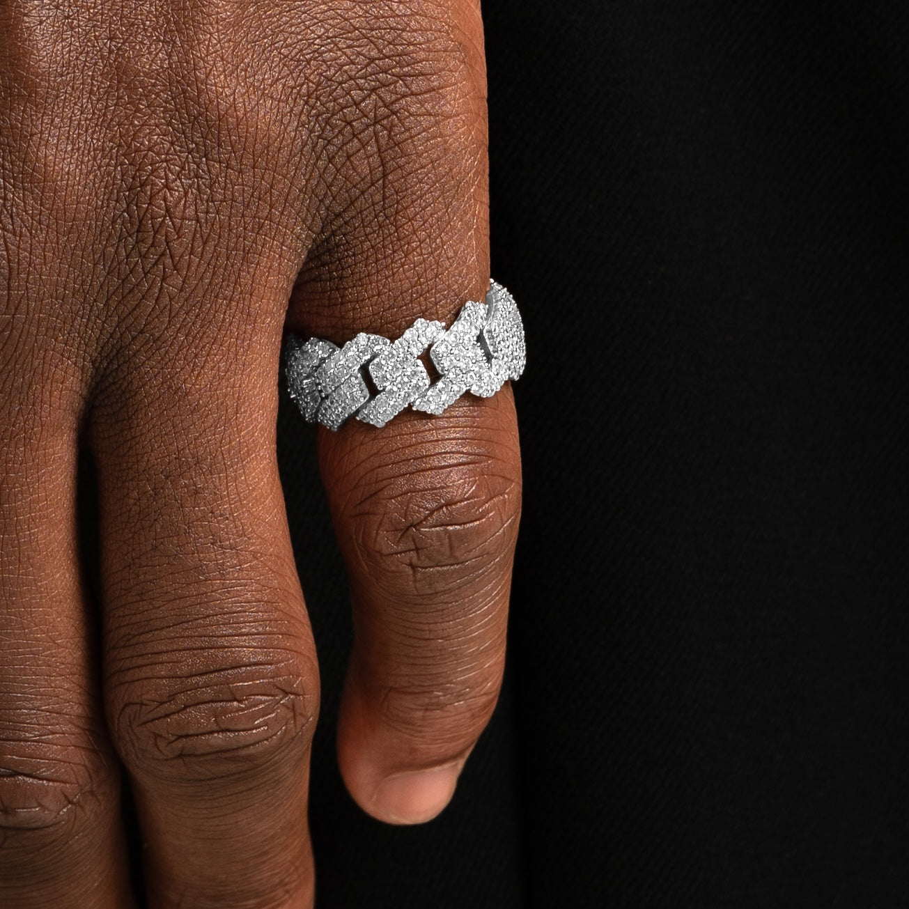 Diamond Prong Cuban Ring S925 - 6 ICE