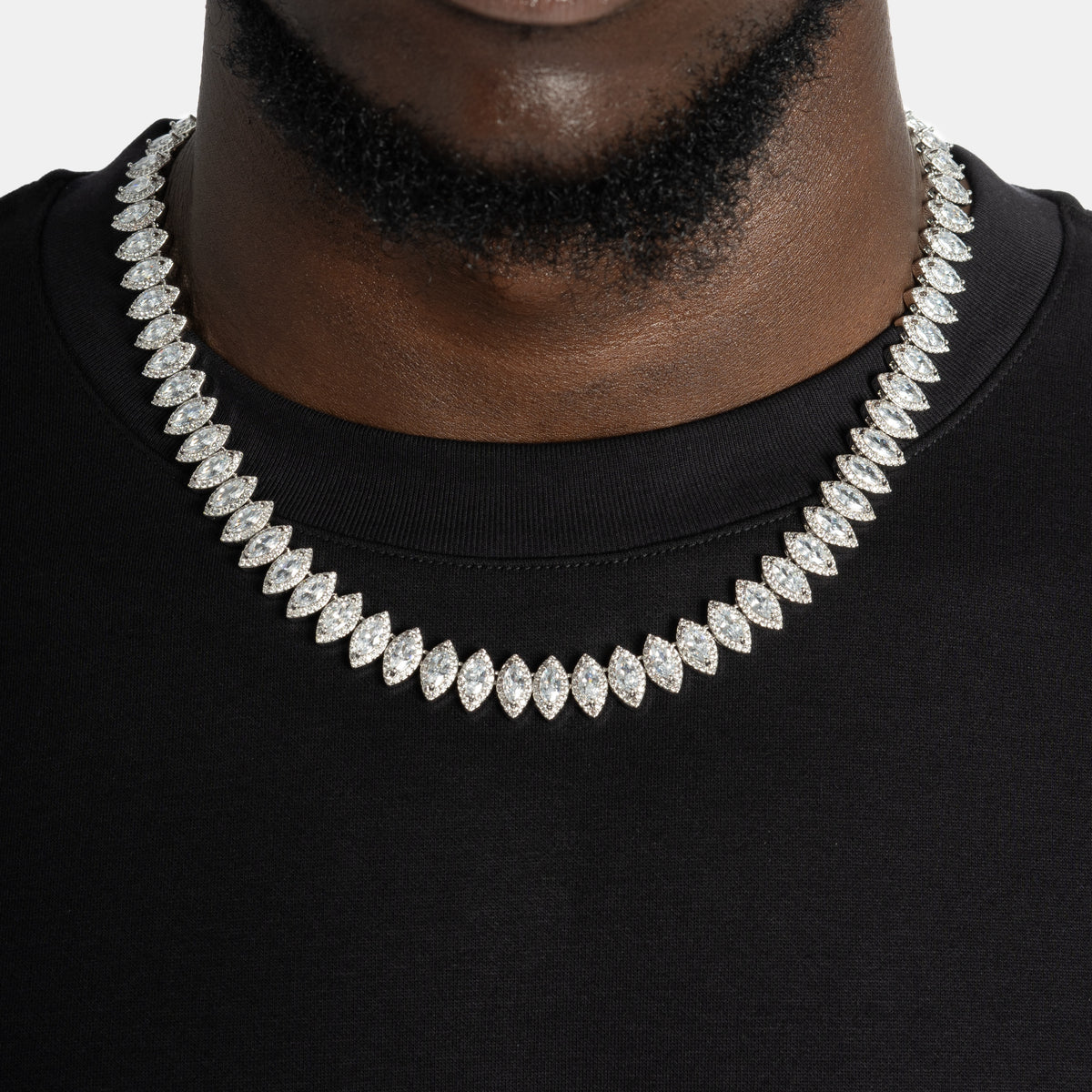 Marquise Tennis Chain White Gold