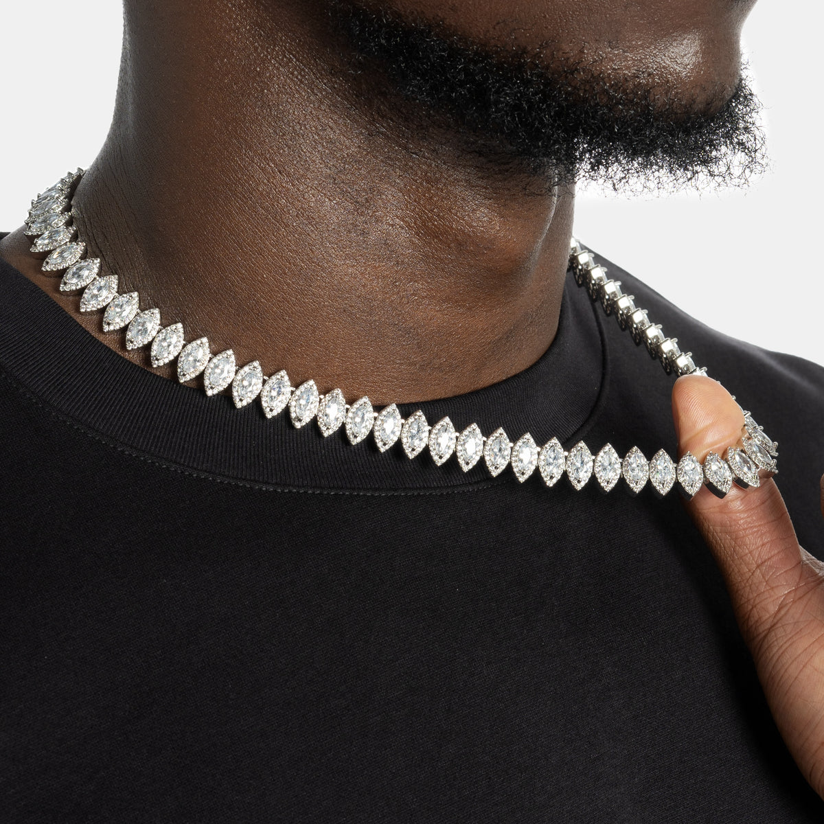 Marquise Tennis Chain White Gold