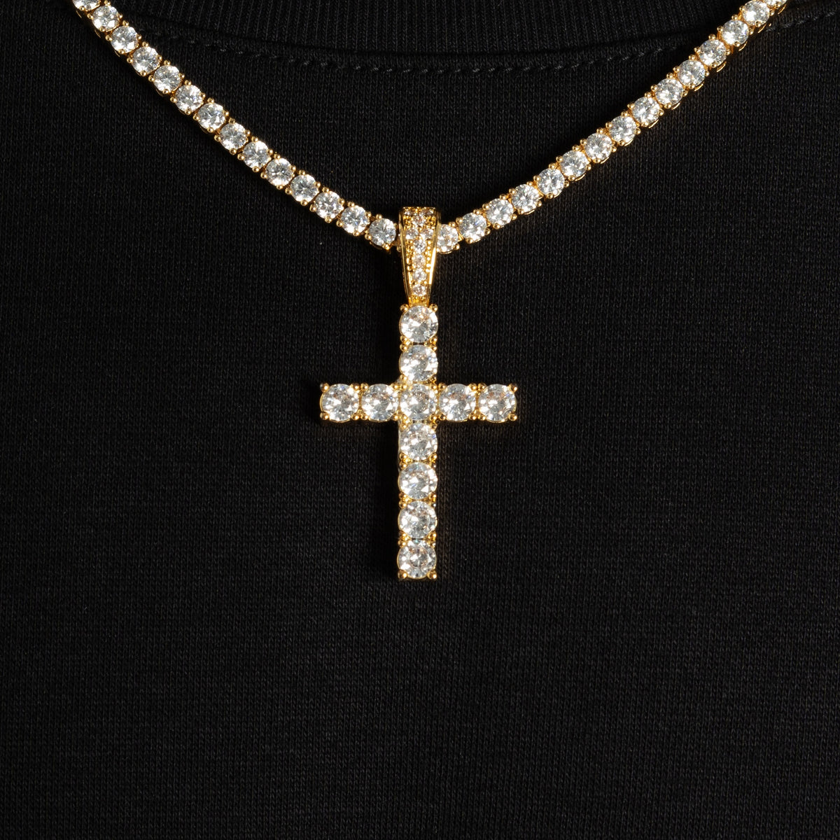 Diamond Cross Pendant Gold