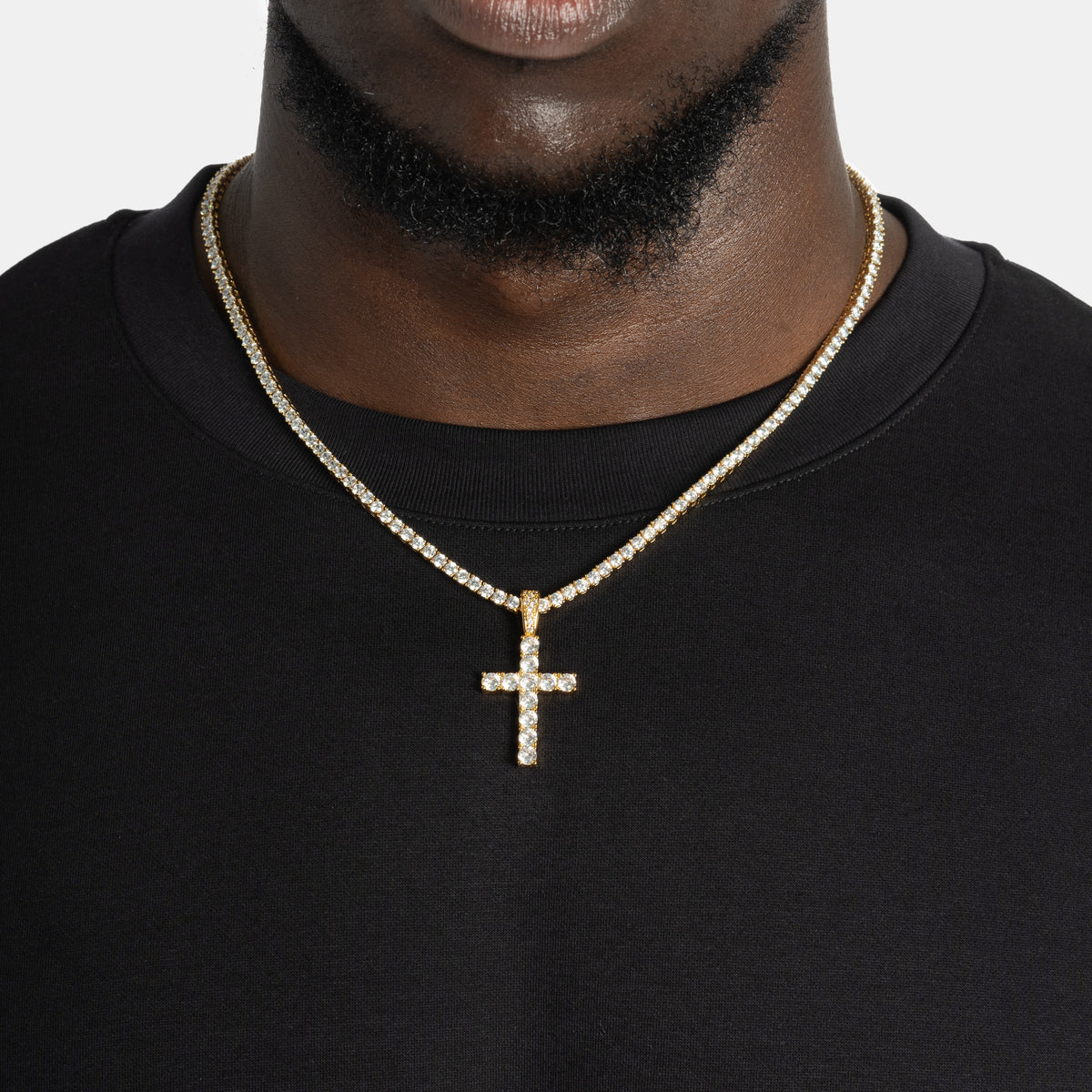 Diamond Cross Pendant Gold