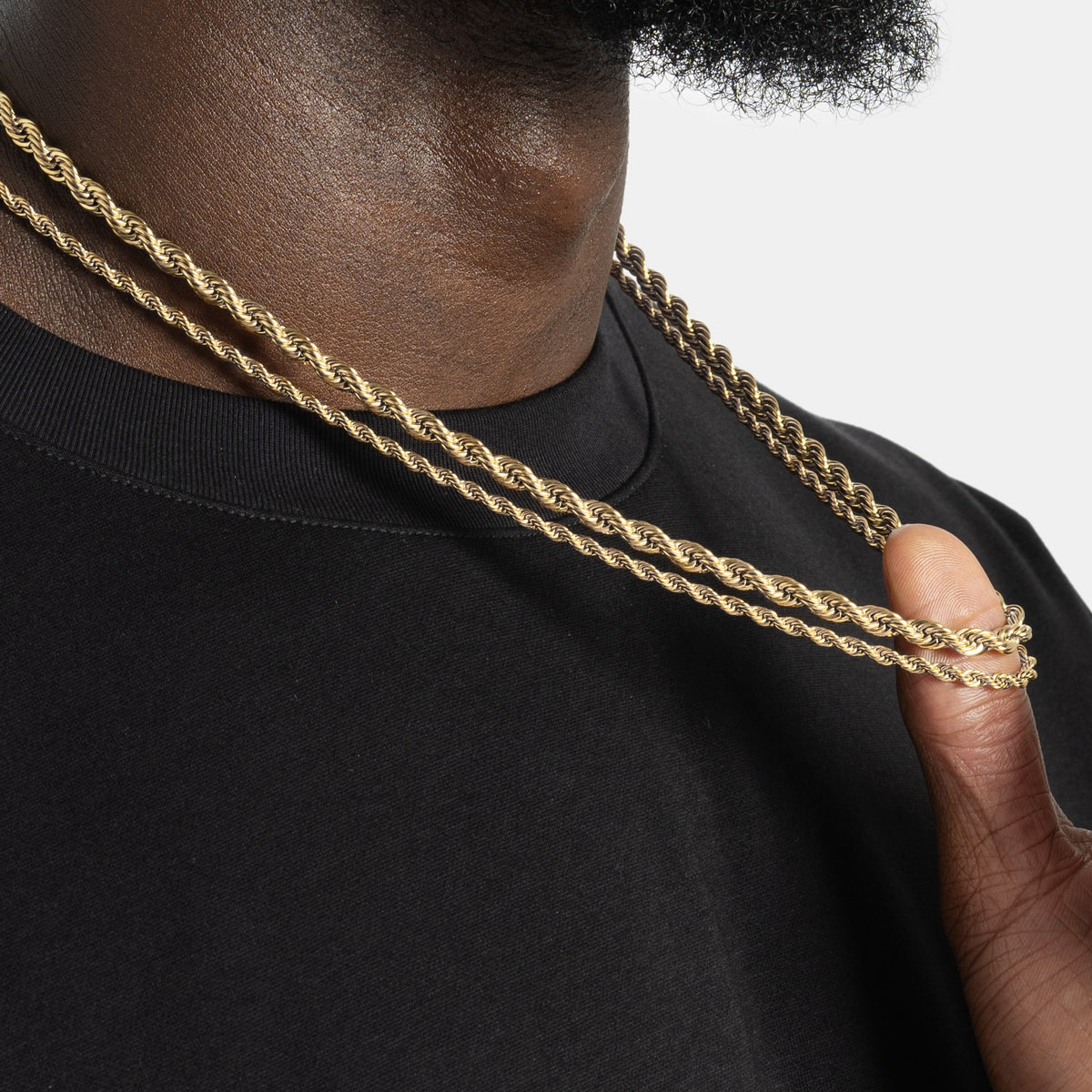 3mm & 5mm Rope Chain Bundle 18k Gold