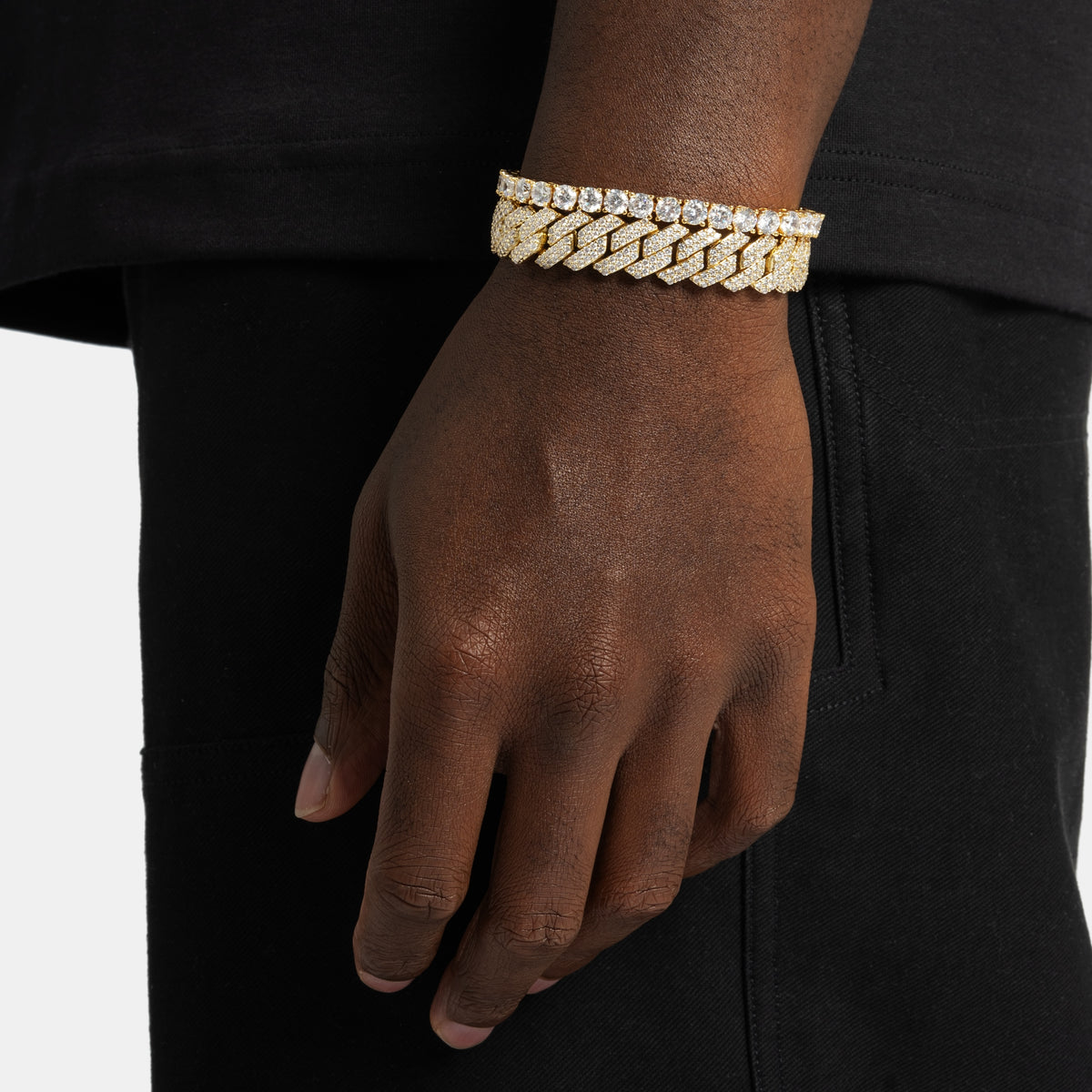 Cuban Tennis Chain & Bracelet Bundle Gold