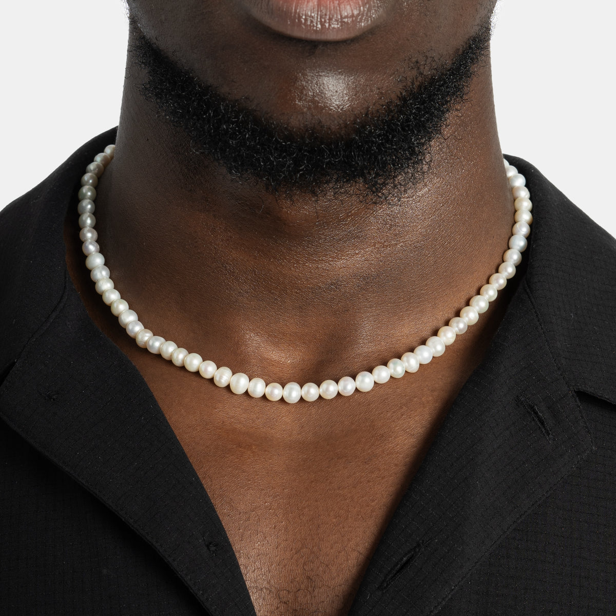 Pearl Necklace For Men | Pearl Chain For Men | Mens White Pearl Necklace