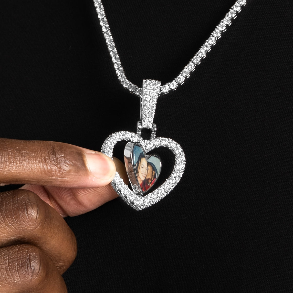 Spinning Heart Custom Picture Pendant