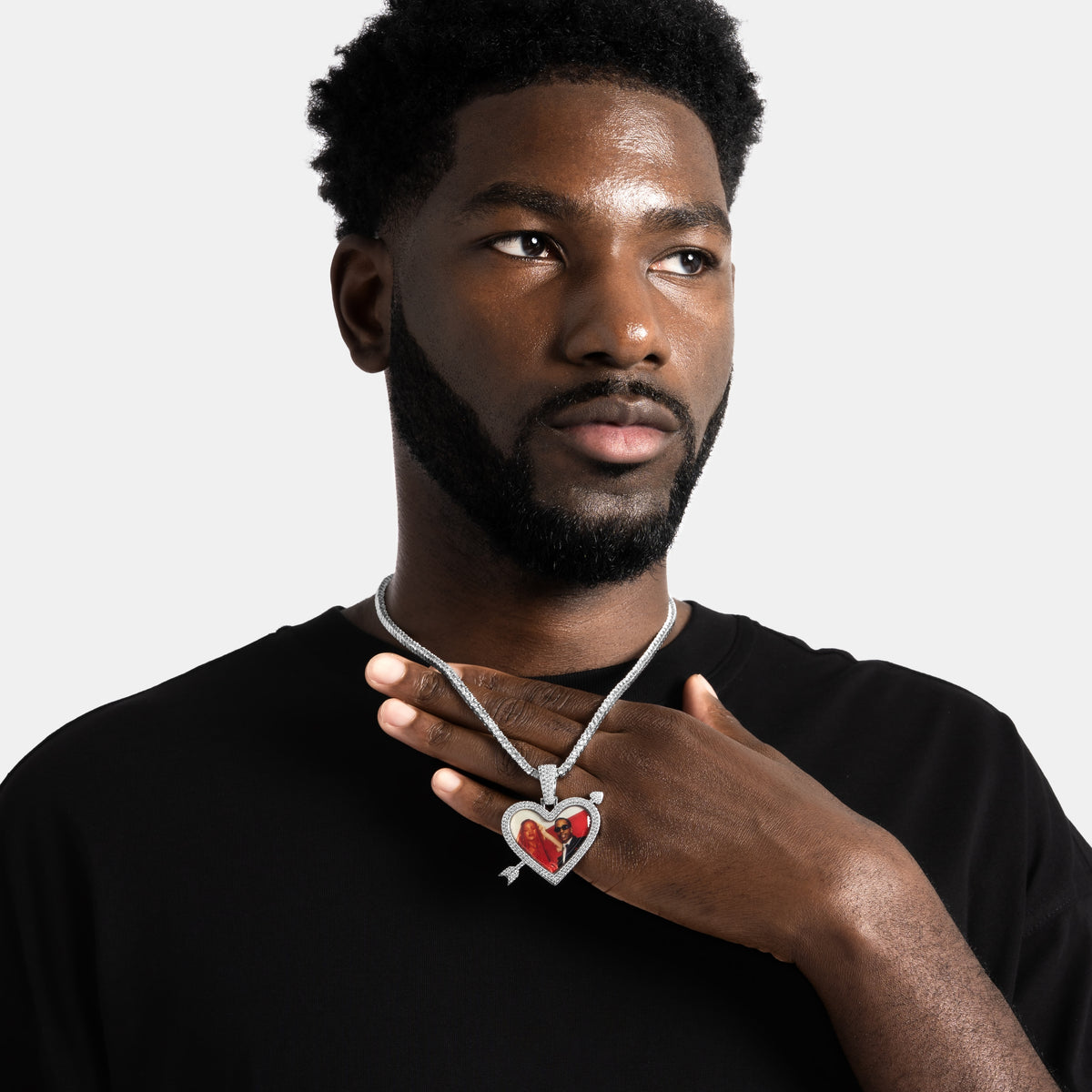 Arrow Heart Custom Picture Pendant