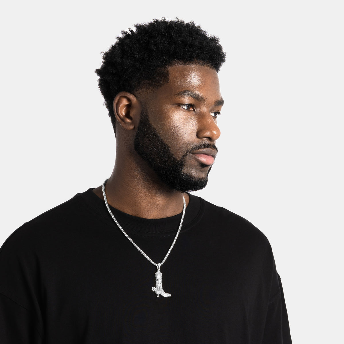 Iced Cowboy Boot Pendant