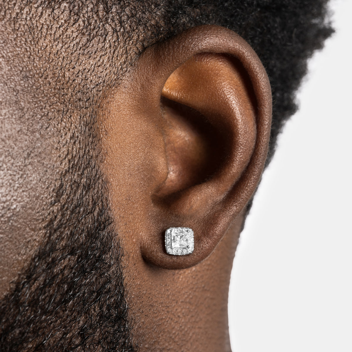 Moissanite Princess Cluster Earrings