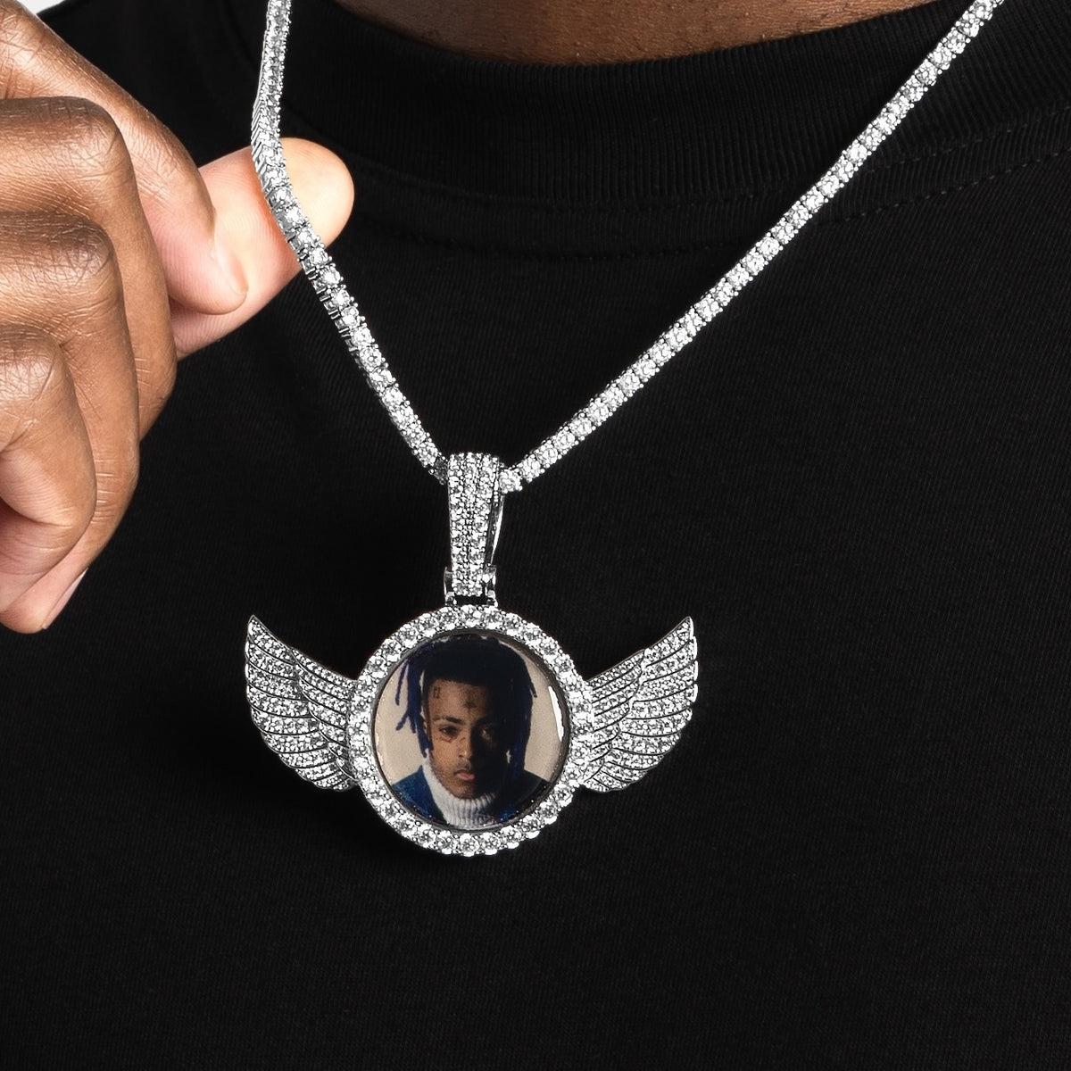 Iced Wings Custom Picture Pendant