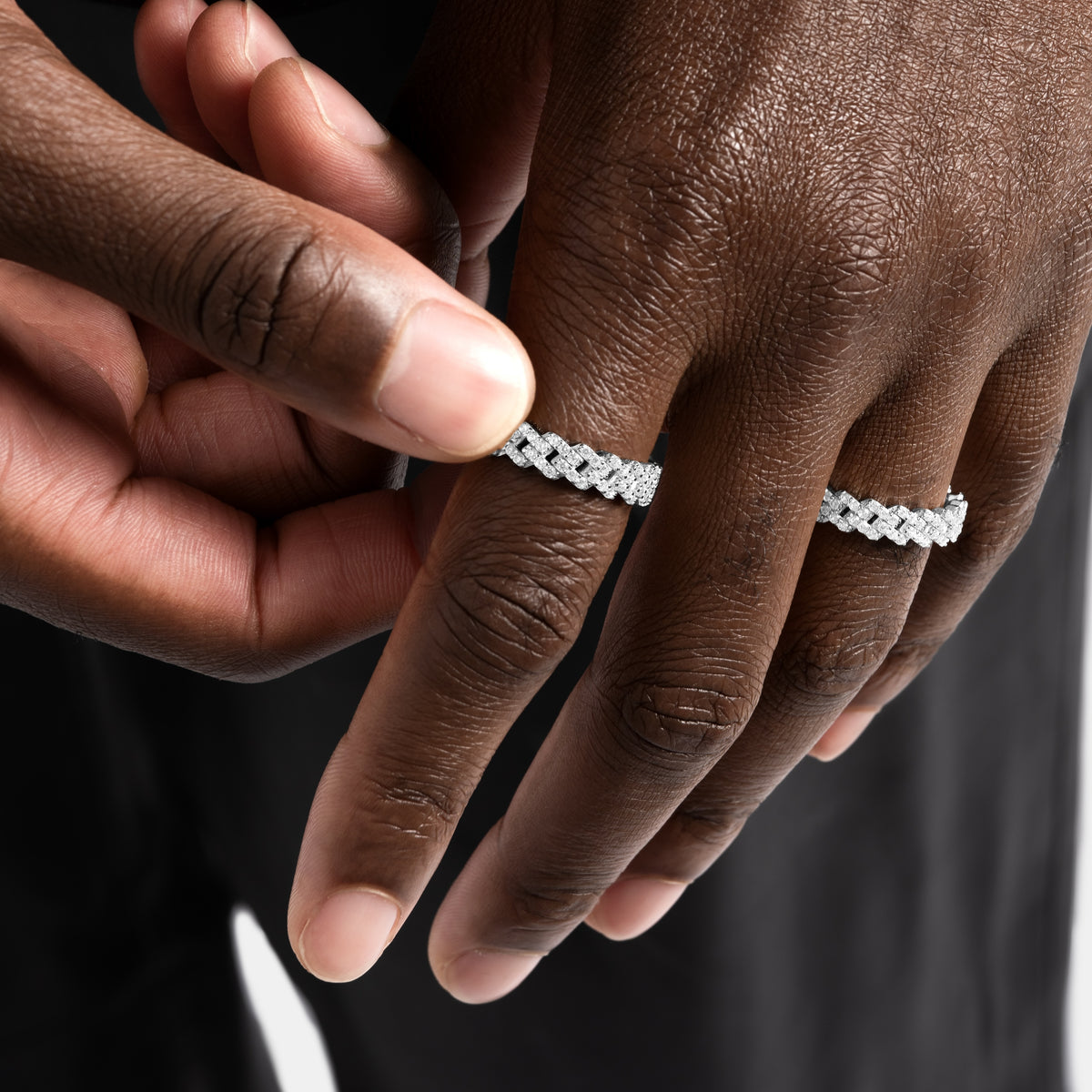 Thin Iced Cuban Ring