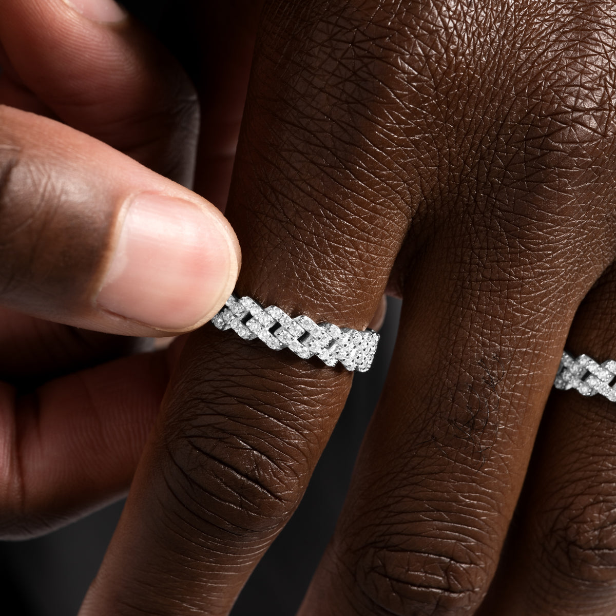 Thin Iced Cuban Ring