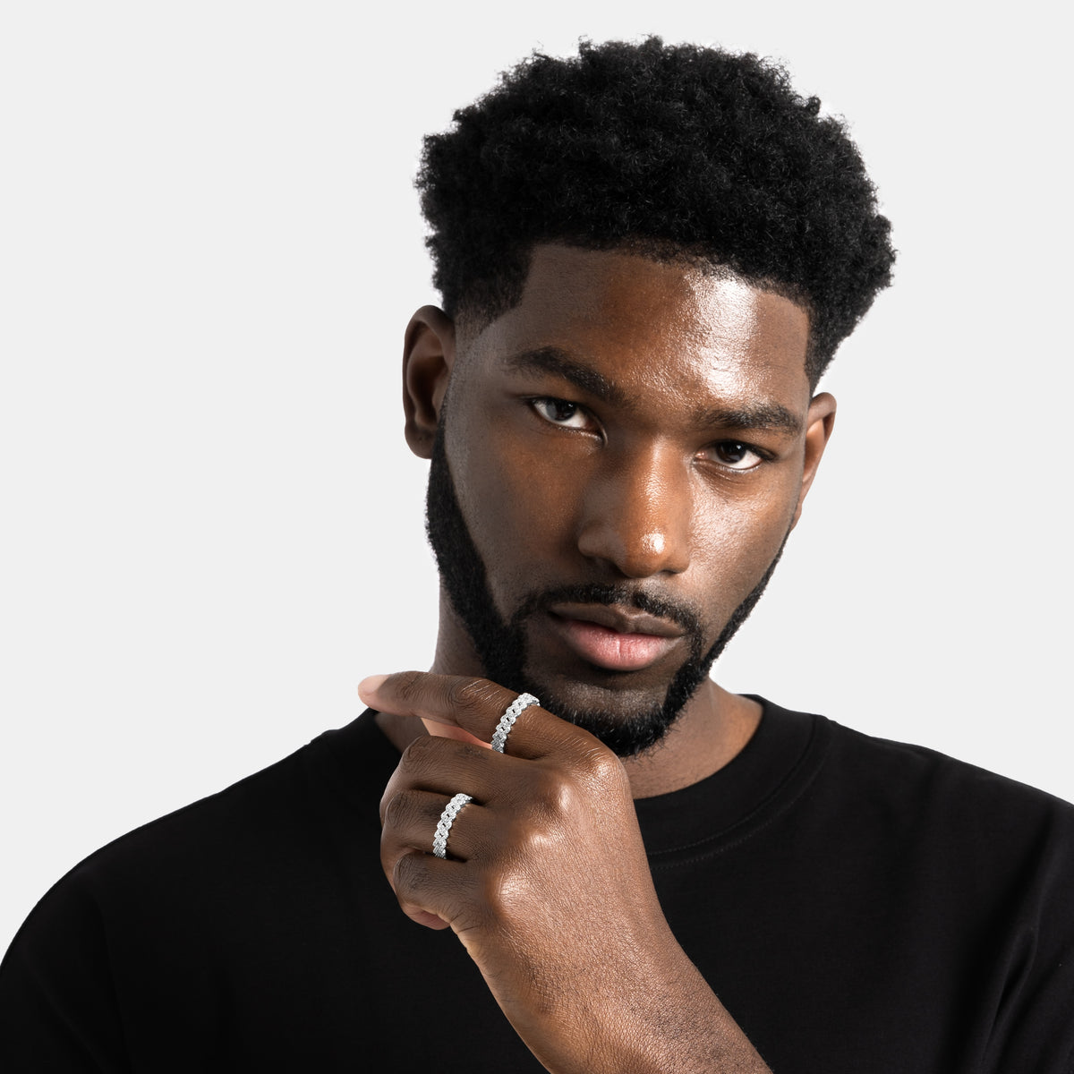 Thin Iced Cuban Ring