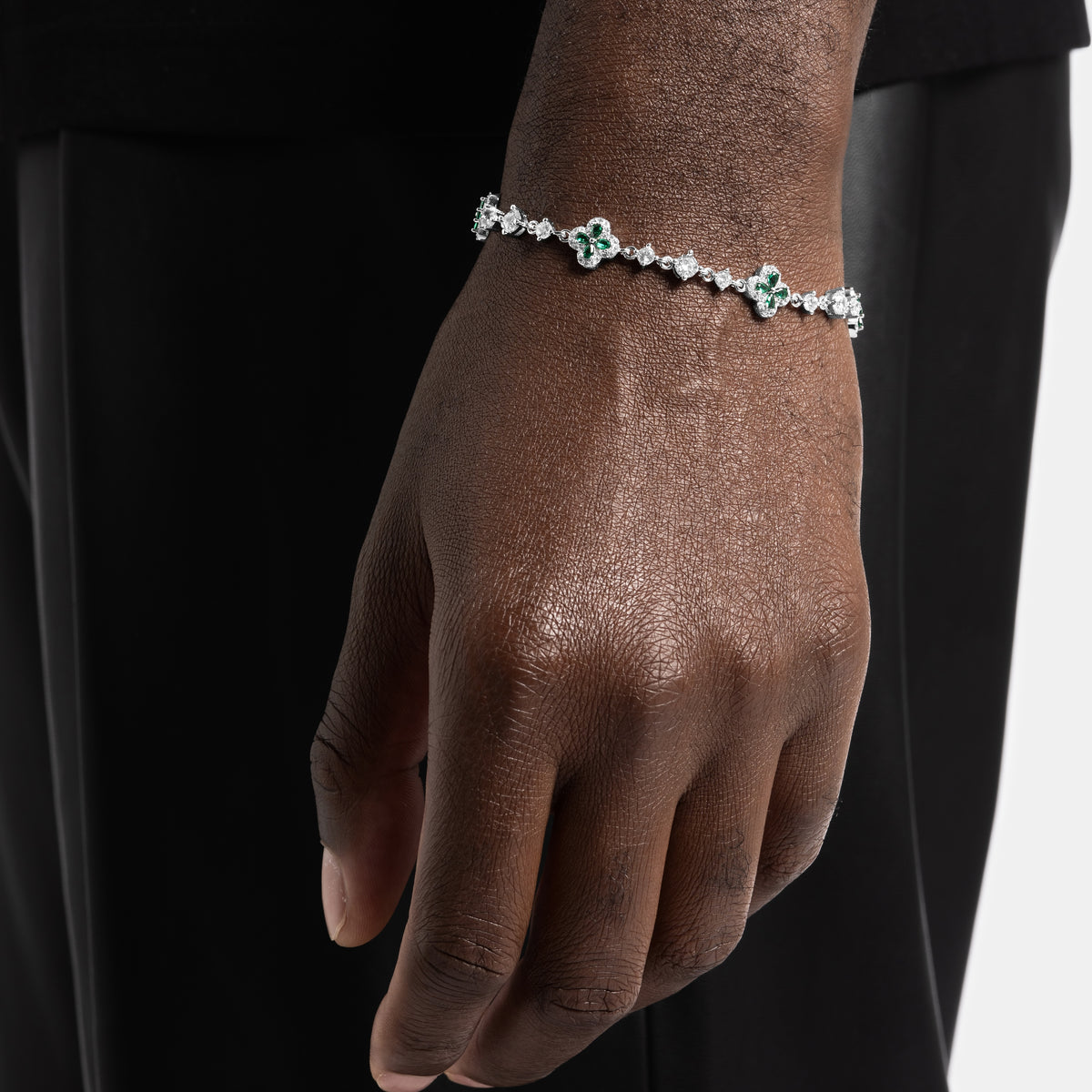 Green Clover Cluster Bracelet