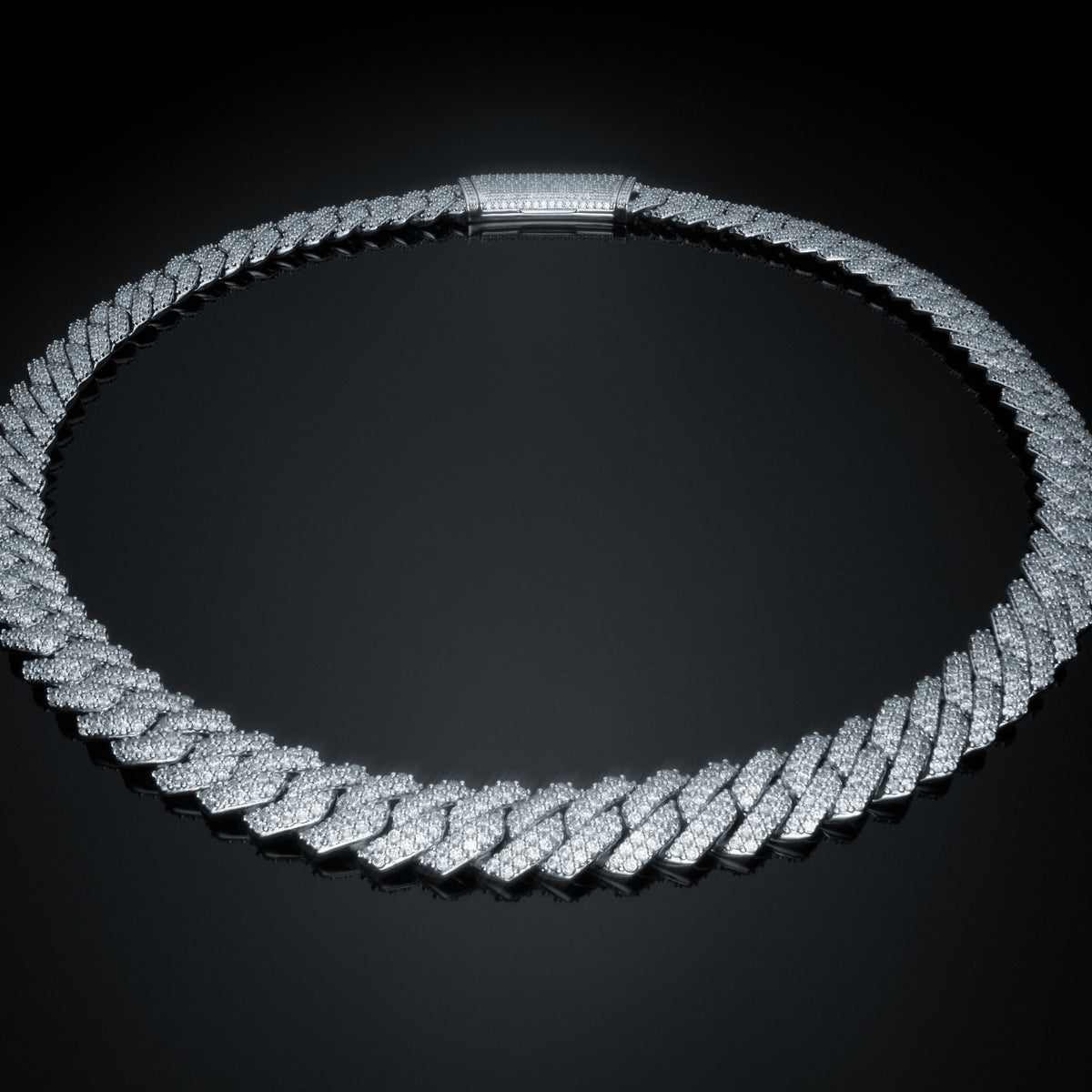 12mm Moissanite Prong Cuban Chain