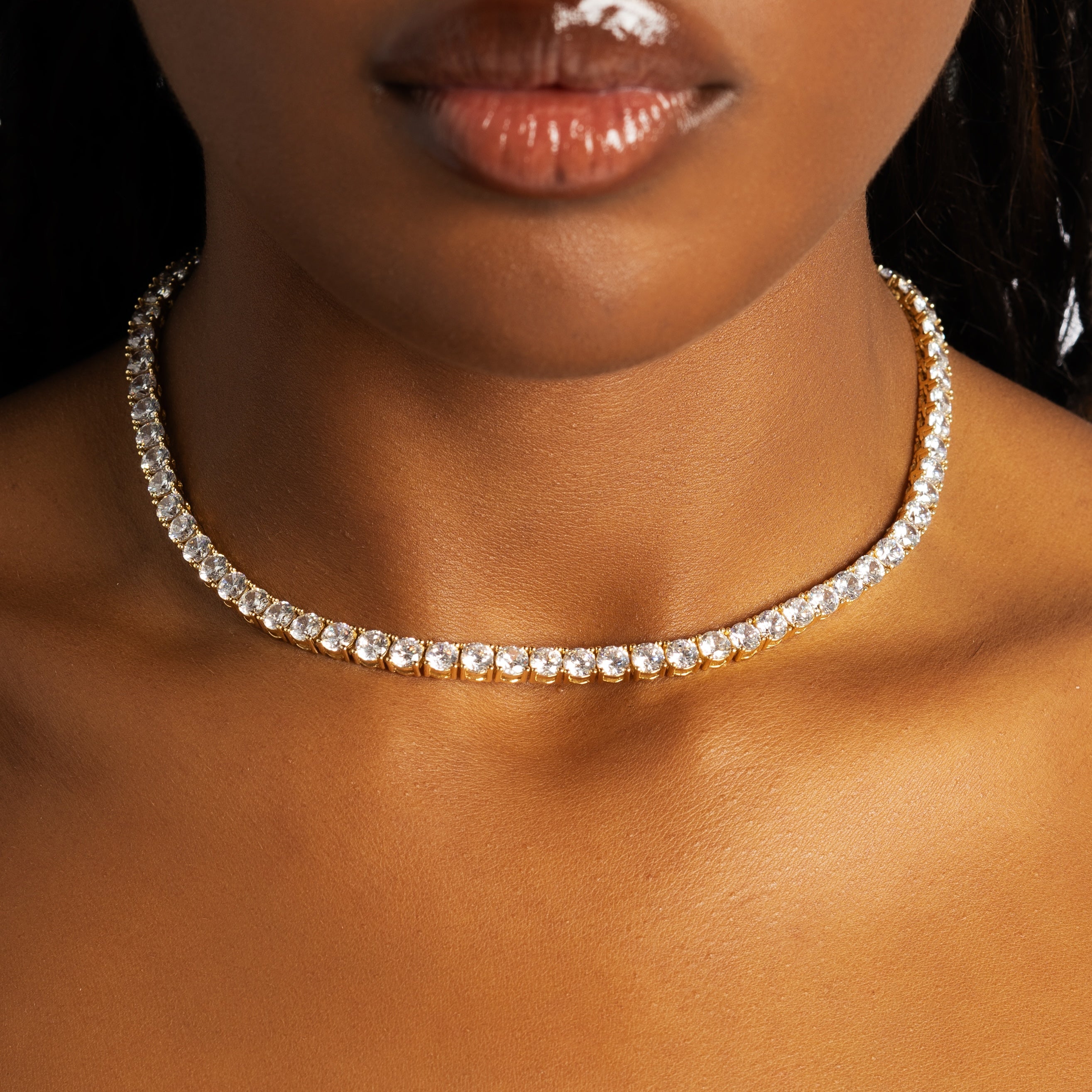 5mm Moissanite Tennis Chain Gold Vermeil - 6 ICE