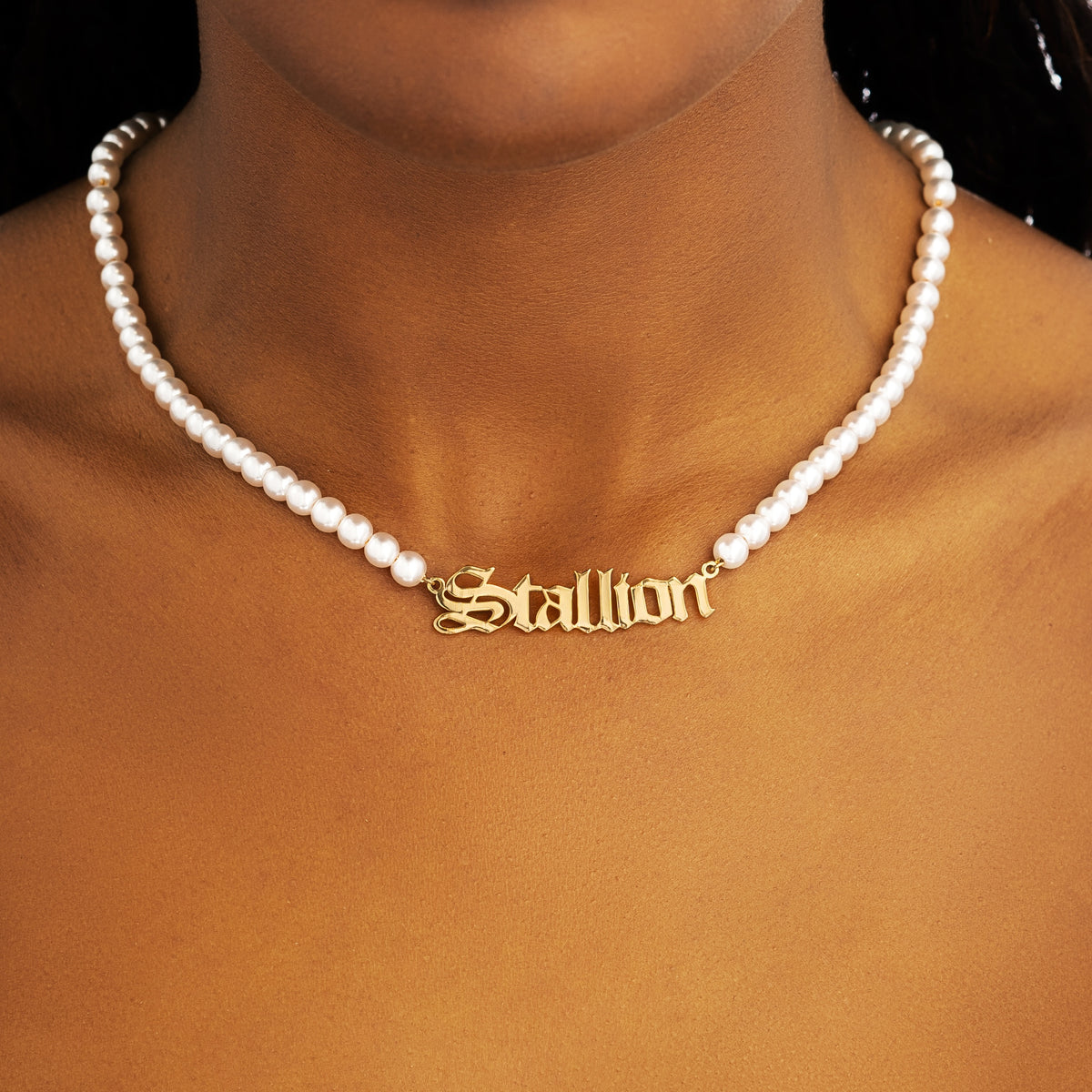 Old English Custom Pearl Necklace