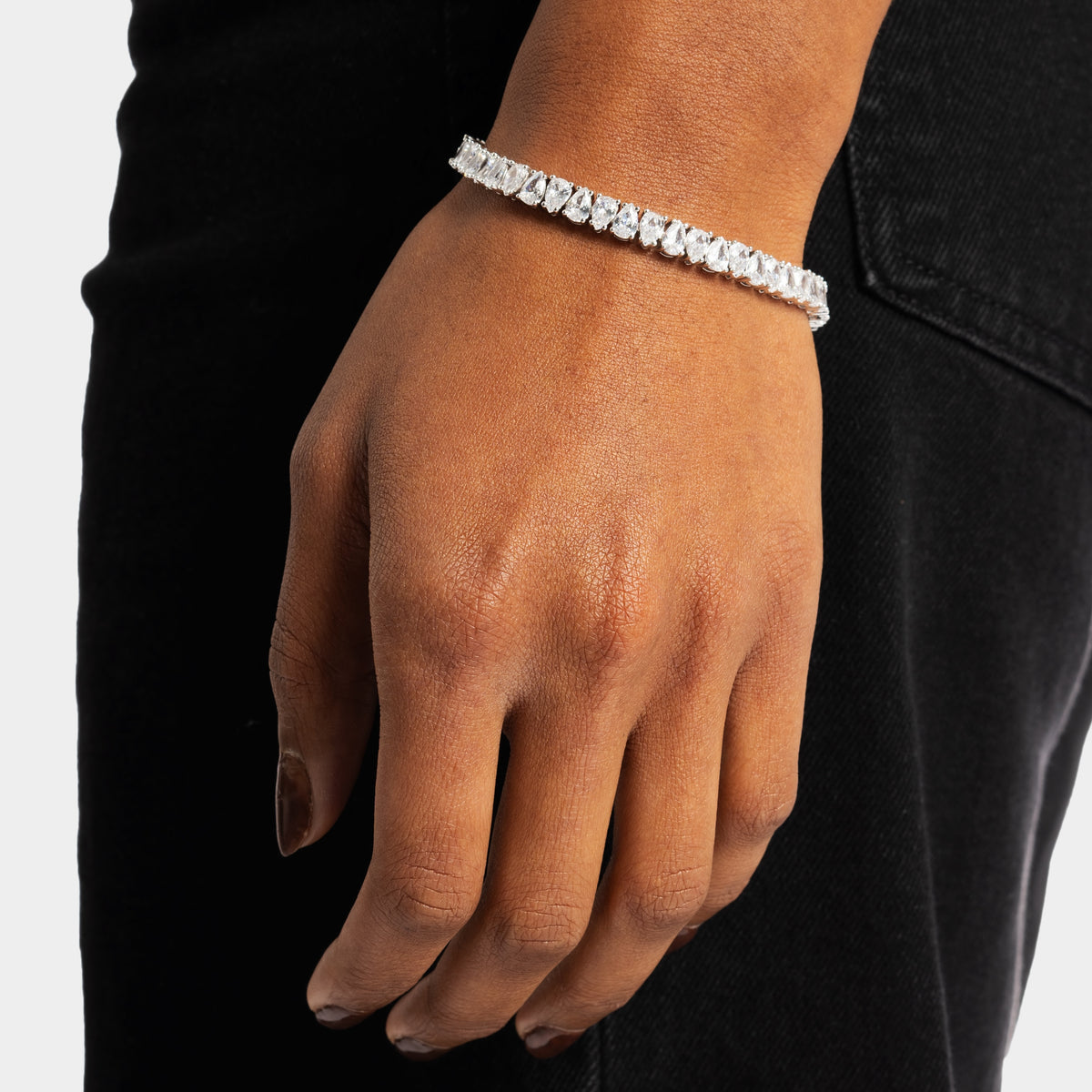 Pearcut Tennis Bracelet White Gold