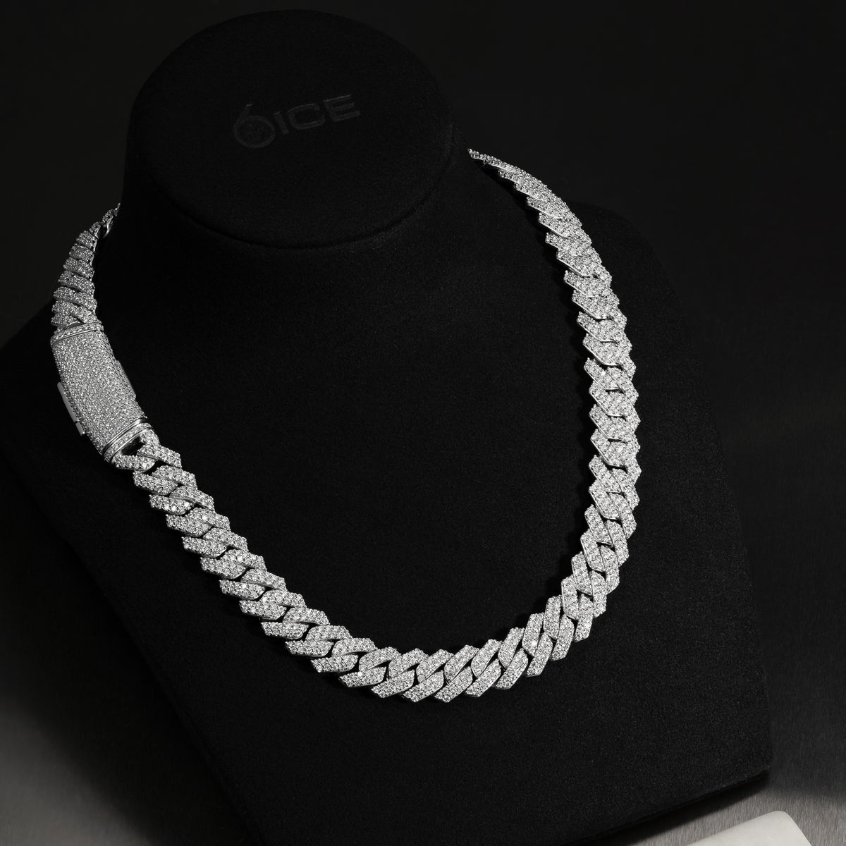 12mm Diamond Prong Cuban Chain