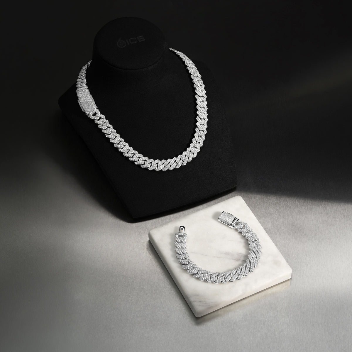 12mm Moissanite Prong Cuban Chain