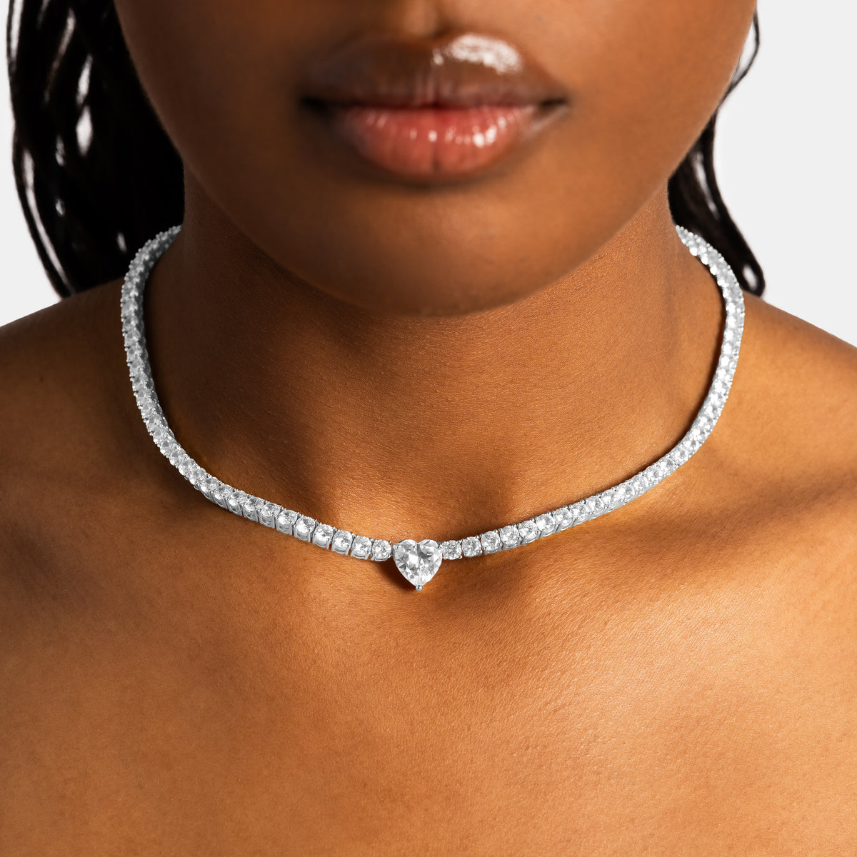 3mm Heart Centered Tennis Chain