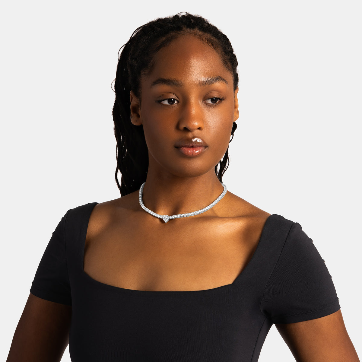 3mm Heart Centered Tennis Chain