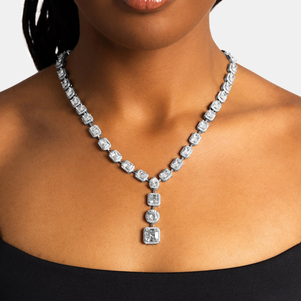Teardrop Lariat Tennis Chain - 6 ICE