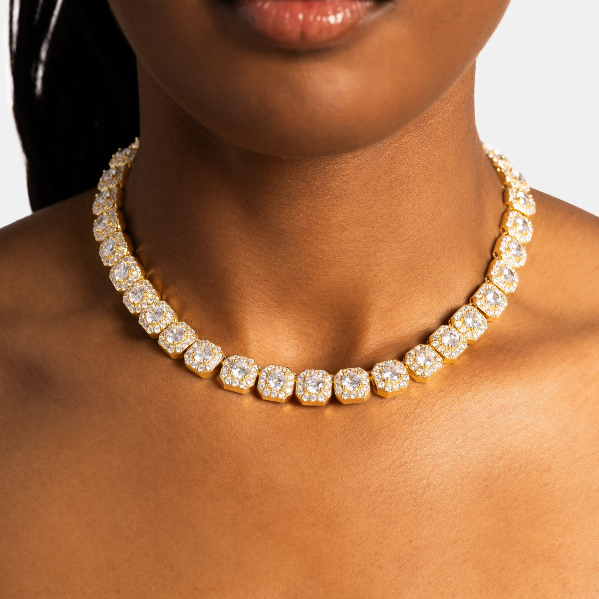 Cluster Tennis Chain Gold