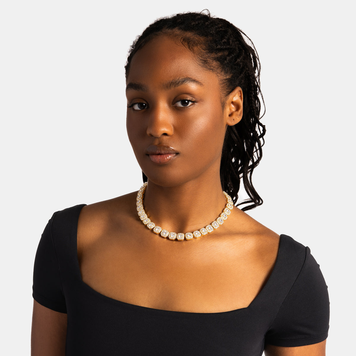 Cluster Tennis Chain Gold