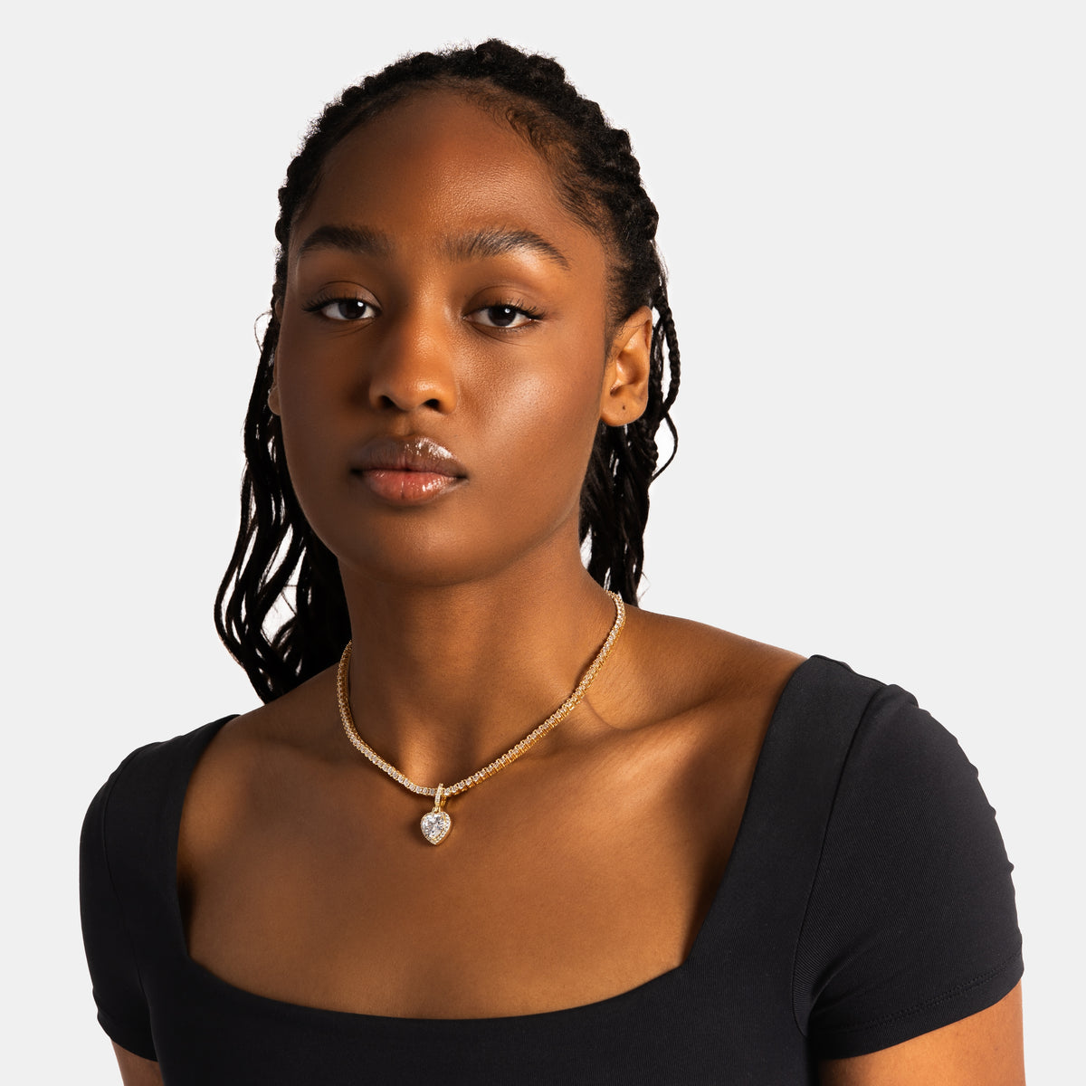 Clustered Heart Cut Pendant Gold