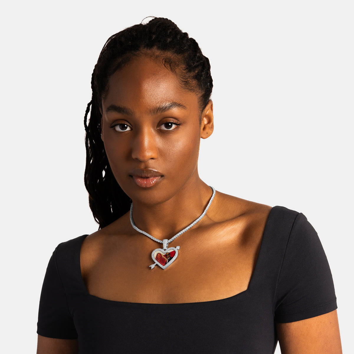 Arrow Heart Custom Picture Pendant