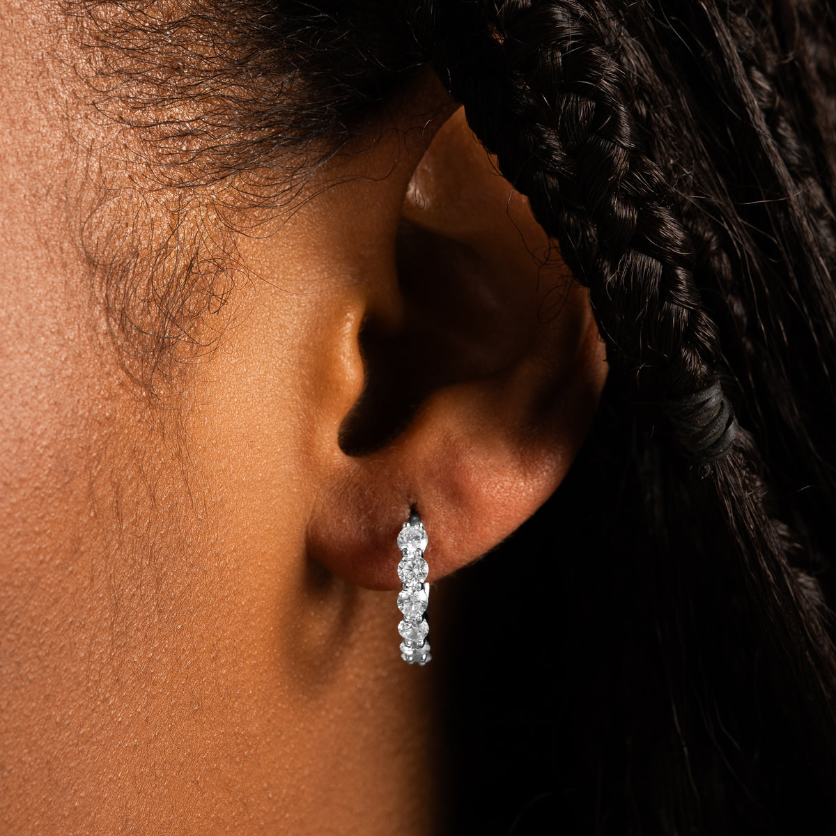 Moissanite Hoop  Earrings