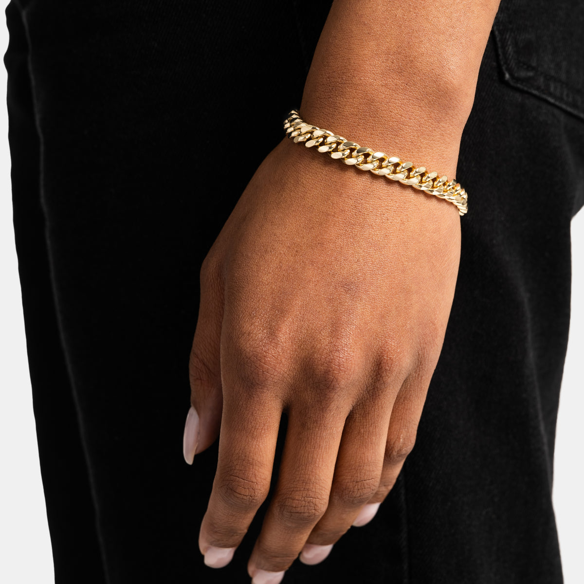 8mm Cuban Link Bracelet Gold