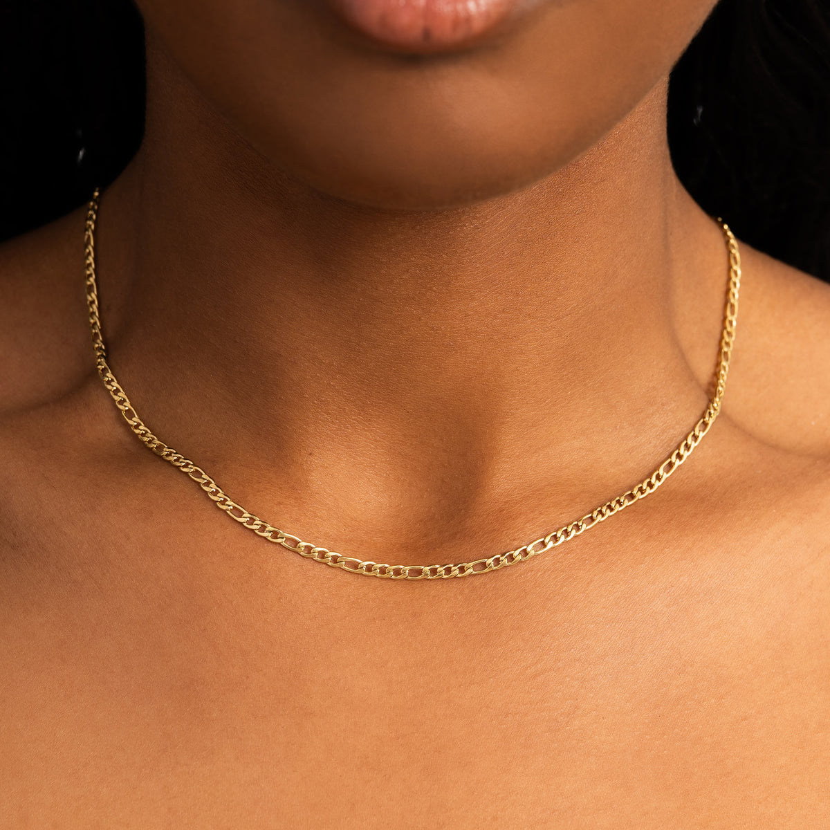 3mm Figaro Chain Gold