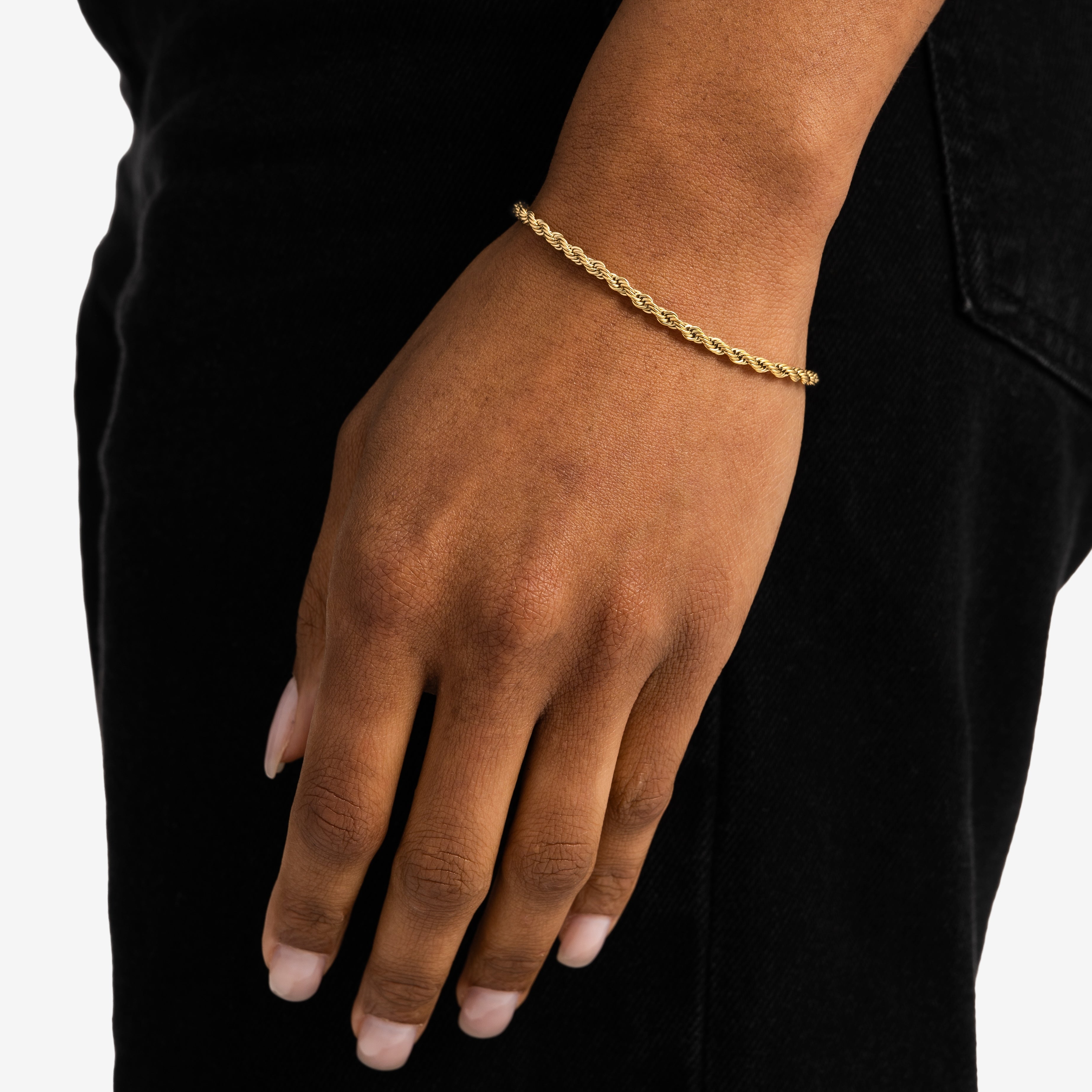 3mm Rope Bracelet 18k Gold | 6ICE, LLC - 6 ICE