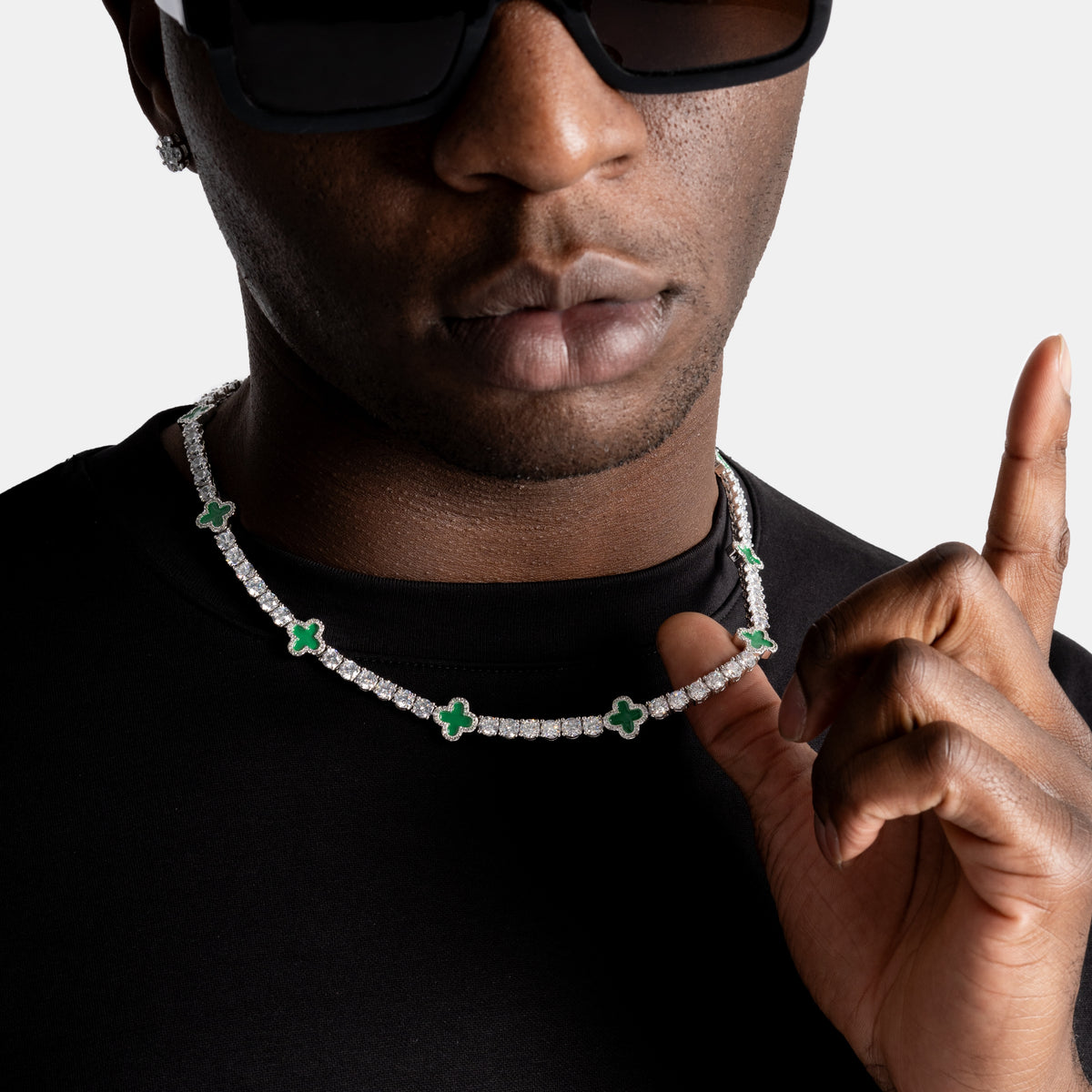 Green Clover Tennis Chain