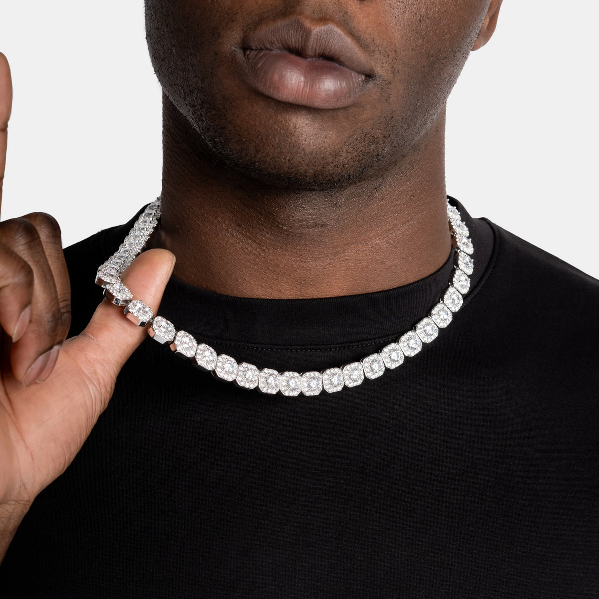 Clustered Tennis Necklace | Diamond Tennis Chain | 6 ICE, LLC