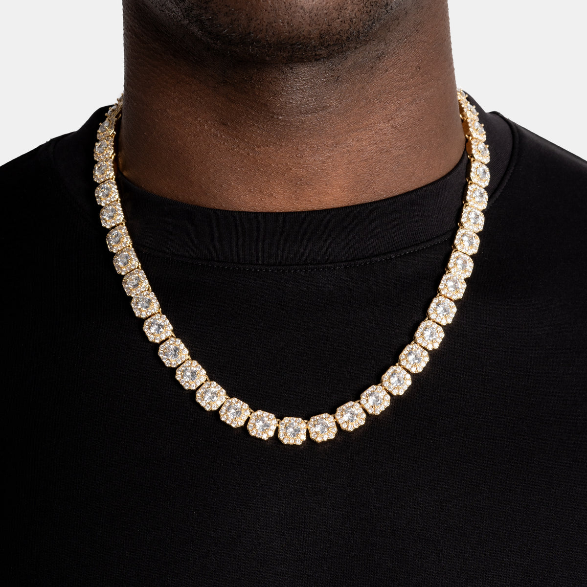 Clustered Tennis Chain 18k Gold