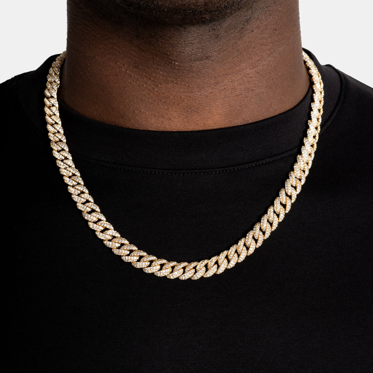 8.5mm Diamond Cuban Chain 18k Gold