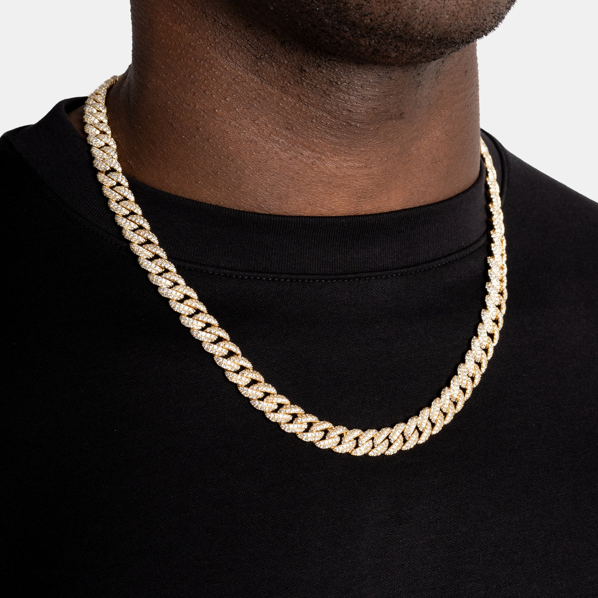 8.5mm Diamond Cuban Chain 18k Gold