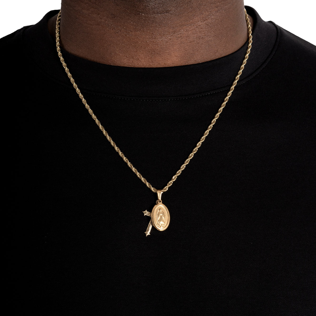 St.Mary & Cross Pendant 18k gold