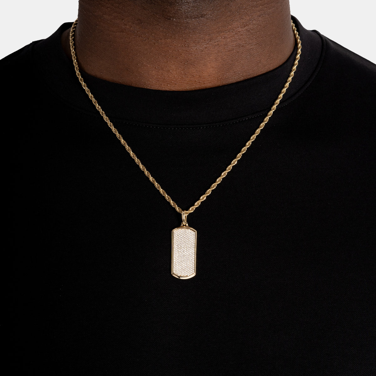 Dog Tag Pendant 18k Gold