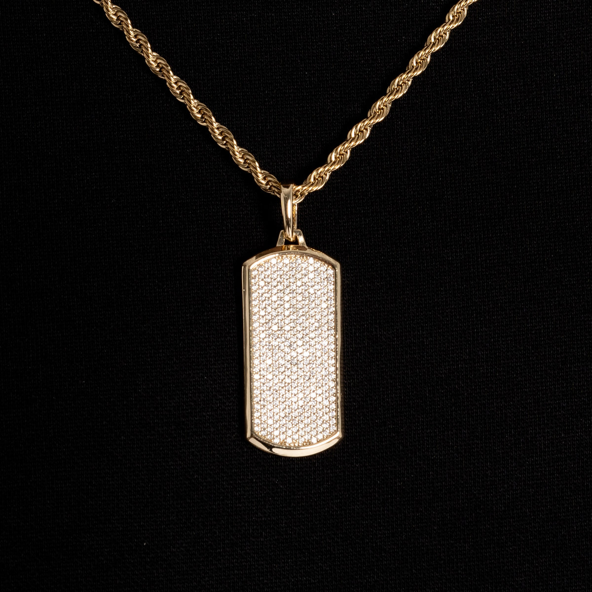 Dog Tag Pendant 18k Gold