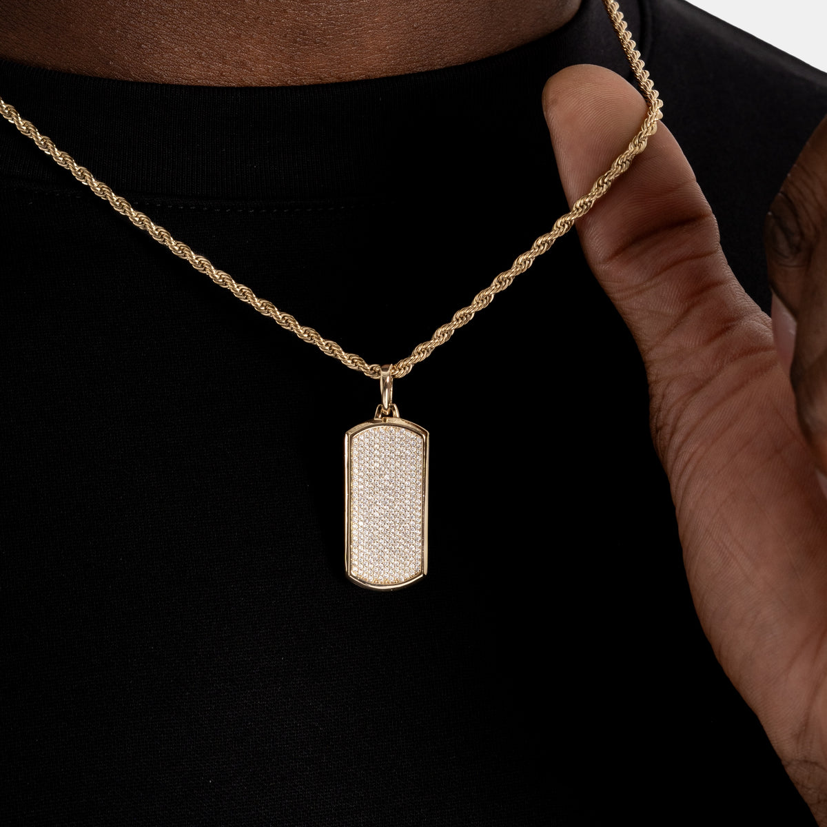 Dog Tag Pendant 18k Gold